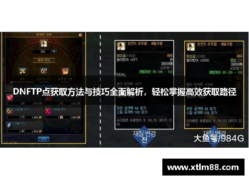 DNFTP点获取方法与技巧全面解析，轻松掌握高效获取路径